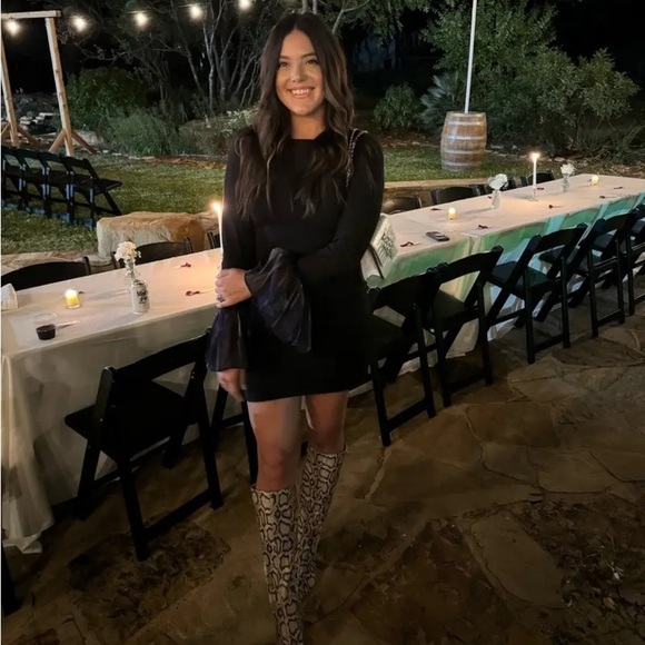 STAUD Hawthorne Dress in Black Navy L - Picture 2 of 7